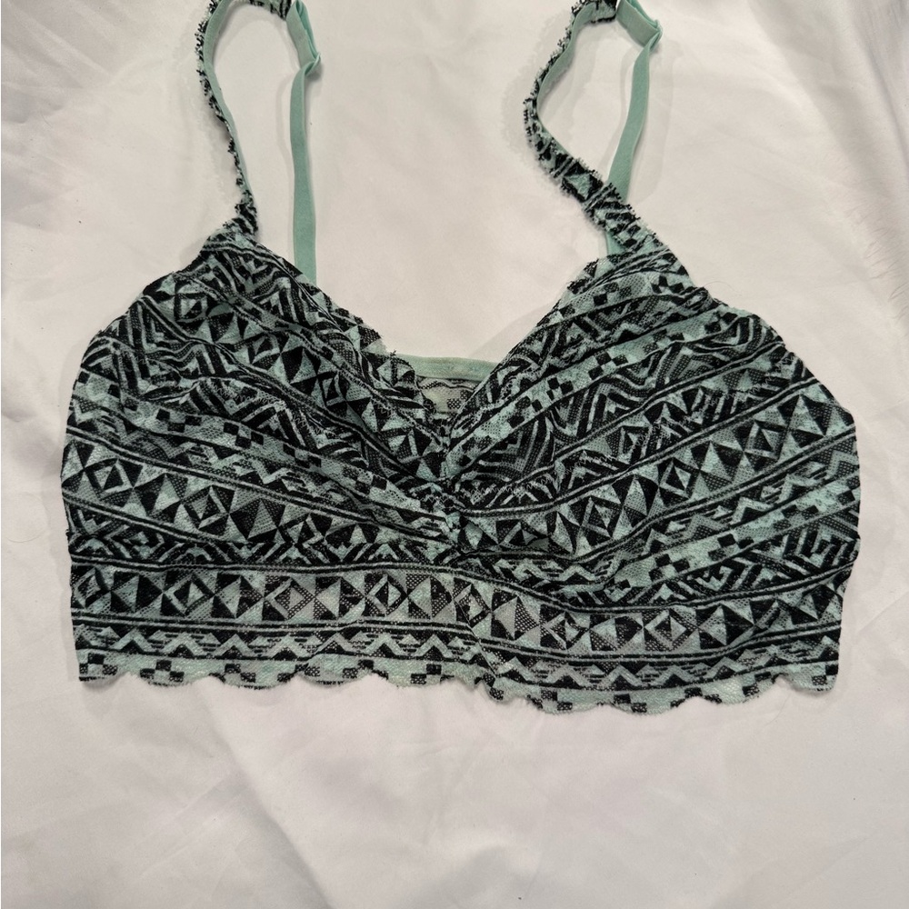 Pink Geometric Patterned Bralette